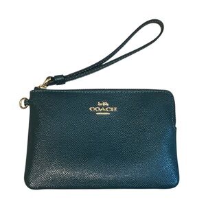 Coach Dark Green Wristlet Clutch